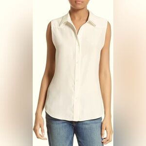 NWT Frame Denim 100% silk sleeveless button up